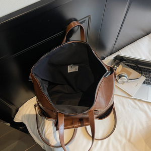 Mới Chất lượng cao PU mềm da dây kéo xách tay retro của phụ nữ vai Ba lô công suất lớn đi lại - Product Image 3