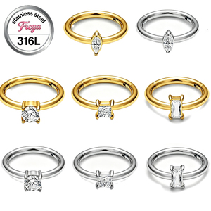 Vente en gros Bijoux de piercing en acier inoxydable 316L 16G ZC, Anneau segmenté sans soudure pour nez, cartilage, Daith, Conch, Hélix - Product Image 1