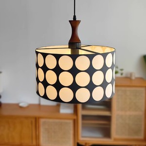 French Retro Minimalist Style Chandelier Black Walnut Polka Dot Design Vintage Lighting Fixture for <b>Dining</b> Room Pendant <b>Lights</b> - Product Image 5