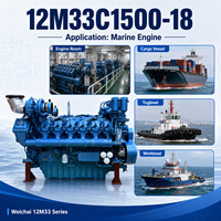 Prix d'usine Moteur marin SCDC Baudouin série 12M33 1104 kW 1500 ch 1500 tr/min 12M33C1500-18 pour bateau de pêche, bateau de travail, remorqueur