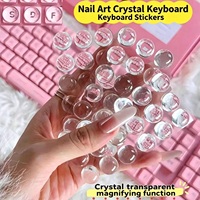Protector de Teclado Transparente de Cristal para Uñas Largas, con Diseños de Corazón, Pata, Gato, Redondo, para Manicura, Adhesivo para Teclado Elevat