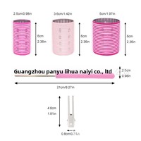 Bigoudis en nylon autocollants à noyau en aluminium et tiges de coiffage pour rehausser les racines (30mm/40mm/50mm) – Lot de 6 pour usage domestique