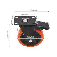 SucceBuy Roulettes de meubles en PVC de 2 à 6 pouces, lot de 4 roulettes pivotantes avec verrouillage de sécurité A/B, sans traces, pour chariot et établi