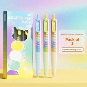 Stylo Gel Rétractable Effaçable Little Genius à Perles – Tendance Instagram, Design Élégant, Anti-Stress pour Étudiants - Product Image 1