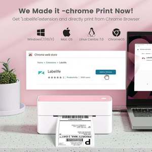 Imprimante d'étiquettes d'expédition postale thermique 4x6 phomemo Pm241bt imprimante de codes à barres Shopify Express entrepôt utilisation petite entreprise - Product Image 5