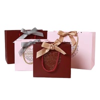 Poignées en papier coton personnalisées avec Logo pour invités de mariage, Mini vin pour petites entreprises, sacs cadeaux de noël