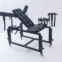 JUNXIN JX26042206 Chaise de soumission pour jeu de couple BDSM, siège rouge, dispositif de fétichisme, entraves, dispositif de position assise, puissance ultime