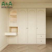 Ensemble de chambre à coucher modulaire de style français : armoire, lit convertible et commode au design moderne, meubles de maison personnalisables et autoportants
