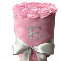 Boîte rose, boîte à roses, roses éternelles, anniversaire, amour éternel, roses préservées dans un coffret en velours, cadeaux pour filles, coffrets cadeaux pour sœurs, fête des mères