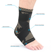 Attelle de cheville personnalisable en nylon et élasthanne tricoté, haute compression, respirante, durable, écologique, confortable, unisexe