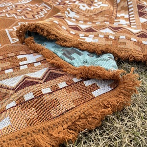 100% Cotton Custom Jacquard Dệt Boho Ném Chăn Bán Buôn Tấm Thảm Hình Học Sofa Chăn - Product Image 3