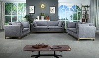 Juego de Sofás Seccionales Modulares, Tapizado en Corduroy Gris, Esponja Ecológica, Duradero, Moderno, para Hotel, Apartamento, Sala de Estar, Envío Directo