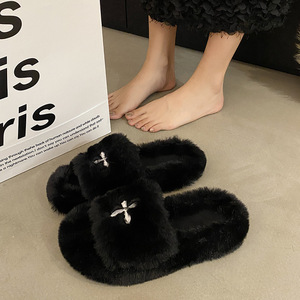 Popolare pantofole <span class=keywords><strong>pelose</strong></span> per le donne autunno e inverno nuovo stile, indossando pantofole di cotone antiscivolo per uso esterno - Product Image 6