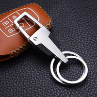 Porte-clés à mousqueton en alliage de zinc multi-styles, porte-clés de voiture en métal gravé au laser personnalisé avec double anneaux