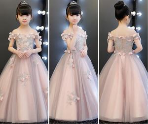 Vestido de Fiesta de Cumpleaños Número 7 para Niña, Modelo 2019, con Flores, Manga Corta/Larga, Largo hasta el Tobillo, con Cuentas, de Lino/Algodón, ODM - Product Image 5