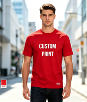 T-shirts décontractés personnalisés imprimés avec n'importe quel texte/logo/image, couleur au choix, polyester/coton, impression par transfert thermique, respirants, séchage rapide