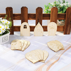 Wooden Laser Cut Elf Door Props DIY Fairy Garden <b>Decor</b> Multi Piece Package <b>Rustic</b> Style <b>Home</b> Outdoor Decoration - Product Image 1
