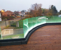 Balustrades en verre et aluminium pour extérieur, rampes en U avec éclairage LED étanche