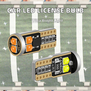 หลอดไฟ LED สีเหลือง Car Canbus T10-3030-6SMD 1.5W รุ่น W5W 168 192 12-24V สำหรับไฟส่องป้ายทะเบียน ไฟกว้าง ไฟเลี้ยว - Product Image 2