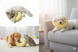 Custom Crescent <b>Cat</b> <b>Plush</b> Dog Toy Soft Curved Squeaky Chew Toy Set for OEM ODM Pet Brand Wholesale Supply - Product Image 3