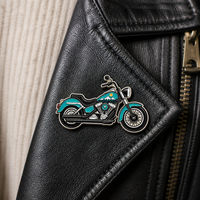 Pins en émail souple vintage pour moto, en alliage de zinc, badges métalliques 2D pour revers, pour veste, chapeau, souvenir de voyage pour motards, pins personnalisés pour chapeau