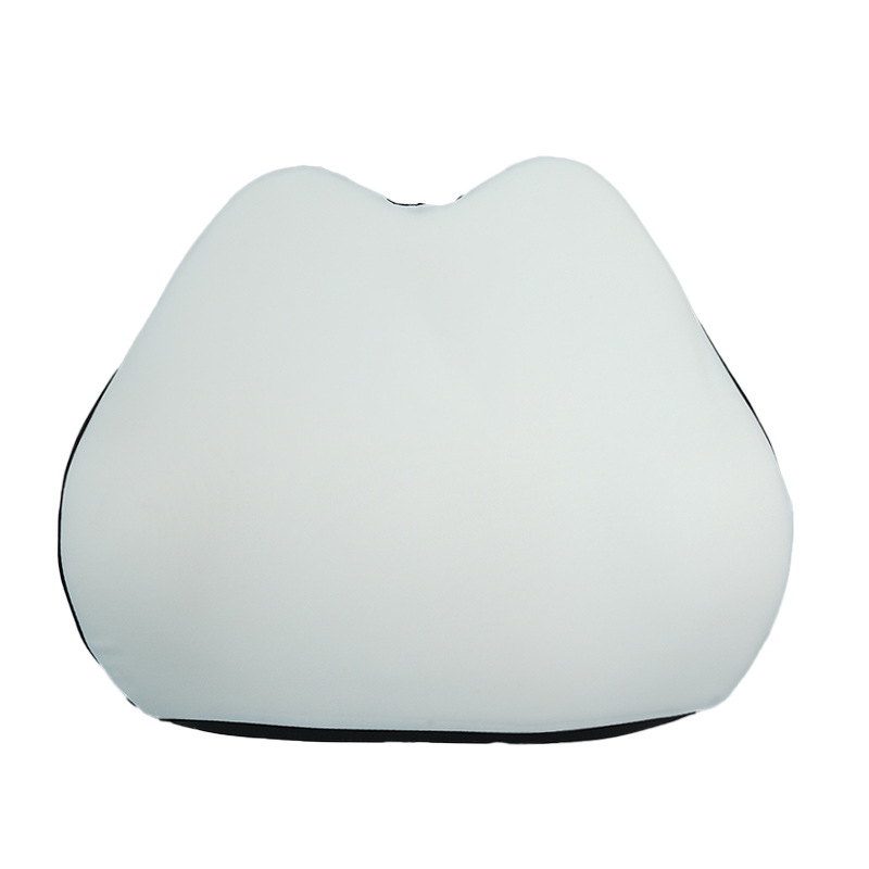 Soporte lumbar de espuma viscoelástica en blanco y negro.