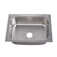 Évier de cuisine en acier inoxydable 201 à bol unique en aluminium de taille personnalisée faite à la main de qualité supérieure pour décor de cuisine moderne