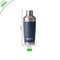 Ensemble de shaker avec couvercle doseur, mélangeur à martini Boston isolé en acier inoxydable, cadeaux de Noël pour hommes et femmes