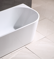 Baignoire autoportante moderne en acrylique de 1,5/1,6/1,7/1,8 m avec robinet de vidange chromé, massage par air et hydromassage, certifiée CE