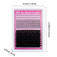 Clusters de cils naturels courbés en D pour marque privée, kit d'extension de cils DIY, vente en gros de clusters de cils en éventail
