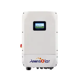 Onduleur solaire hybride AMENSOLAR avec commutateur de transfert automatique 5KW 8KW 10KW 110V N3H-X8-US d'énergie solaire à phase divisée