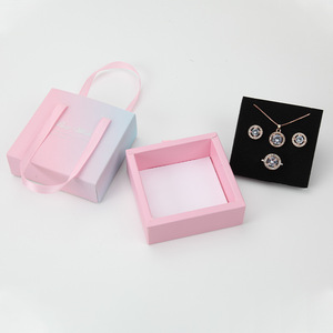 Tùy chỉnh giấy trượt ngăn kéo hộp đồ trang sức bao bì túi vòng bông tai vòng cổ quà tặng trang sức bao bì hộp với xử lý - Product Image 6