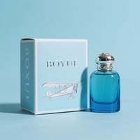 Boîte de rangement pliable de luxe en carton pour flacon de parfum, avec logo personnalisé en relief, étui vide pour flacon en verre 50ml 100ml, emballage avec pulvérisateur à pompe