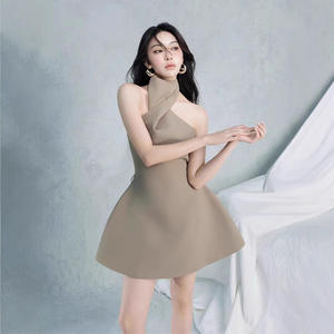 جودة عالية الفيتنامية المتخصصة جديد مزاجه المشاهير مثير الخصر الرسن فستان تنورة قصيرة - Product Image 1