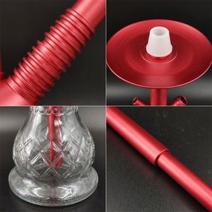 Cachimba de Vidrio Roja Moderna, Pipa de Shisha con Base Transparente, Pipa de Agua de Escritorio para el Hogar o Salón - Product Image 5