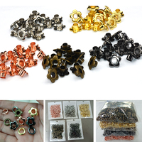 Vente en gros d'oeillets métalliques en laiton de fleur de 5mm sans nickel pour l'artisanat du cuir bricolage chaussures bottes ceinture accessoires de couture
