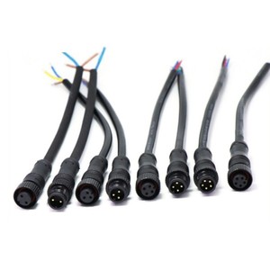 ขั้วต่อกันน้ำ M12 แบบ 2-5 แกน ปลั๊กอุตสาหกรรมสำหรับ LED สายส่งสัญญาณไฟฟ้าภายนอกอาคาร ข้อต่อเกลียวแบบขันแน่น  ปลอกหุ้ม PVC - Product Image 3