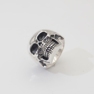 Classique 925 Argent Plaine Anneau <span class=keywords><strong>De</strong></span> Crâne Pour Hommes - Product Image 3