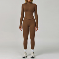 Ensemble de yoga sans couture Halter pour femme, leggings taille haute, pantalones mujer, leggings sans couture, tenue de sport quotidienne