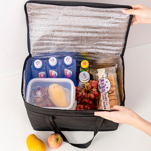 Lightweight outdoor plain color no woven aluminum <span class=keywords><strong>film</strong></span> large handle big insulated picnic tote food cooler bag - Product Image 3