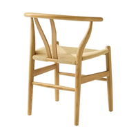 Chaise de salle à manger en bois massif de chêne tressée à la main, design classique du milieu du siècle, avec accoudoirs, idéale pour mariage, restaurant, bistrot, café