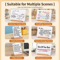 Tableau blanc de bureau en acrylique découpé au laser de qualité supérieure avec support en bois amovible A4/A5/A6, tableau mémo effaçable à sec pour le bureau/l'école/la maison