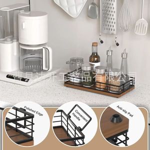 Wooden <b>Storage</b> <b>Tray</b> Rectangle 4-7 Compartments Easy To Clean Standing Type For Bathroom Countertop Organizing Miscellaneous - Product Image 1