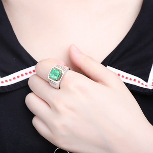 Men's <strong>Rings</strong> Luxury Jewelry Christmas Gift Diamond Lab Grown <strong>Emerald</strong> <strong>Ring</strong> S925 <strong>Silver</strong> Jewelry - Product Image 5