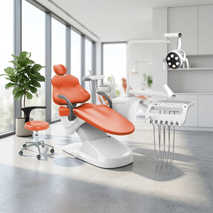 Electric Motor Dental Chair Unit Portable Mobile Dental Equipment Steel/Metal/Plastic Construction <b>LED</b> <b>Sensor</b> <b>Light</b> CE Approved - Product Image 1