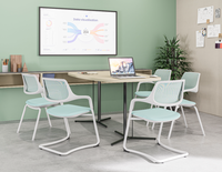 Chaise de formation ergonomique moderne en maille, empilable, avec tableau d'écriture pliable et mobile, idéale pour les bureaux, salles de réunion et salles de formation scolaires