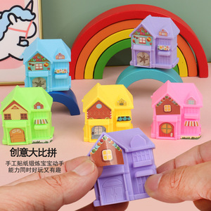 Mini-villa autonome à construire soi-même pour enfants de 4 à 6 ans, jouet de jeu d'imitation avec meubles et figurines - Product Image 2