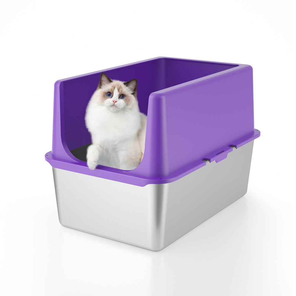 Baming Langlebige Edelstahl Katzentoilette mit Abdeckung und Hohen  Seitenwnden Katzenklo Haustier-Toilette Litiere Pour Chat Bac| Alibaba.com