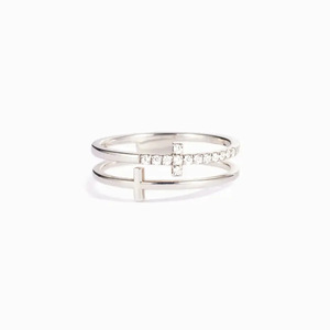 Anello a Doppio Strato Design Minimalista per Donne - Product Image 2
