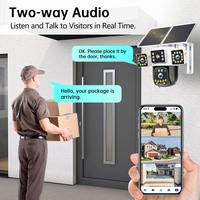 Caméra de sécurité extérieure panoramique PTZ solaire Hieasy 9MP à triple objectif 4G/WiFi avec capteur haute sensibilité